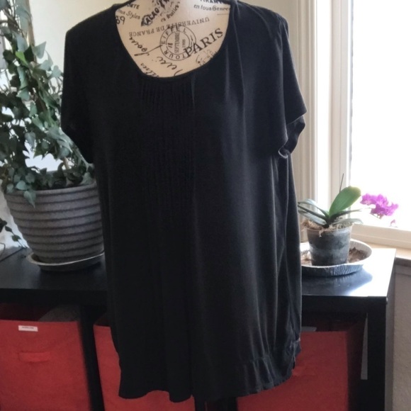 *George black blouse. Size LARGE.  GUC - Picture 1 of 6